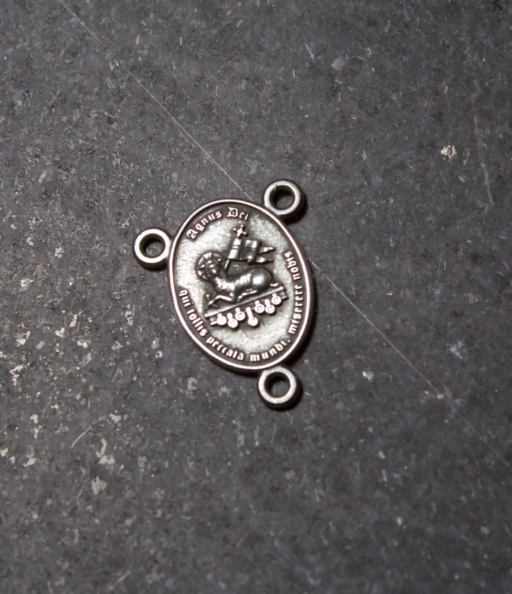 Handcrafted Agnus Dei rosary center